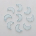 Set of 9 light blue crescent moon glass pendants for DIY jewelry and accessories - Jelly Blue