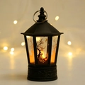 Farol LED negro de Halloween con calaveras y calabazas, luz cálida decorativa - Patrón de Calavera