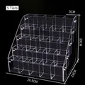 5-tier clear acrylic display stand with tilted shelves for stationery and pen storage - Extended Quintuple Layer Style