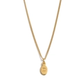Golden stainless steel necklace with oval pendant featuring a capital letter D engraved - Necklace + Pendant D