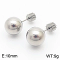 Minimalist 10mm silver round bead stud earrings in high-polished stainless steel - 10mm / Steel