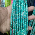 Macro view of blue-green marble textured spacer beads for DIY jewelry making - Imperial Jasper 14