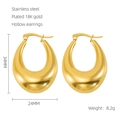 Details von 34mm hohlen Tropfenohrringen aus 18K vergoldetem Edelstahl für Damen - Großer Tropfenstil (923)