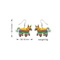 Kleurrijke acryl piñata oorbellen met afmetingen van 42,14 mm lang en 38,18 mm breed - D67 Ezel Piñata