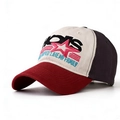 Berretto da baseball in cotone con stelle ricamate e scritte in colori a contrasto vivaci - Regolabile / Beige