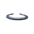 Matte dark blue non-slip headband with chain texture and inner teeth for women - 173 Chain Style / Navy Blue