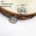 Macro detail of antique silver elephant pendant showing 5mm thickness and 19mm size - 23# (Elephant Disk)
