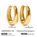 Classici orecchini a cerchio in acciaio inossidabile placcati oro 18K da 8,9g - Stile 18mm (JDE0305017-18)
