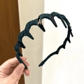 Dark green fabric wrapped headband with teeth for volume and secure hair styling - Fabric Wrapped Style / Dark Green Fabric Wrapped Wave Hairband