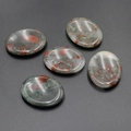 Oval natural bloodstone worry stones for facial massage and energy healing treatment - African Bloodstone (1pc)