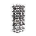 36-piece silver Christmas ball ornaments set with mirror, matte, and glitter finishes - 4cm/36pcs / Silver
