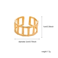 Minimalistischer goldener geometrischer Ring mit hohler Rechteckstruktur für Damen - JR161-Geometrischer Zaun