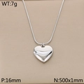 Silver tone heart pendant necklace with 500mm snake chain and 16mm polished charm - Silver Large Solid Heart Style (KN238347-Z)
