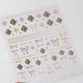 Pegatinas 5D de uñas en relieve con lazos rosas y patrones de encaje para M-916 - Estilo Antiguo Láser Lazo Dulce (M-916) / Láser + Plano + Jalea