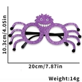 Purple glitter spider Halloween glasses with fuzzy black legs and googly eyes 20cm - Large Purple Spider
