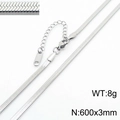 Sleek 600mm silver stainless steel blade chain necklace for men and women - 3mm x 60cm / Silver
