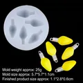 Mini Glühbirnen Silikonform mit 5 Mulden für Fondant und Kühlschrankmagnete - Nr.2/5-Loch/Transparent