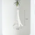 Décoration de Noël tour Eiffel irisée transparente avec ruban blanc, hauteur 14,5 cm - Tour Eiffel Iridescente