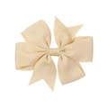 Handmade cream yellow ribbed grosgrain bow hair clip for babies and children - Creamy Yellow