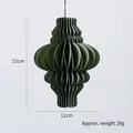 Dark green honeycomb paper lantern ornament for Christmas tree decor, 15x11cm size - 15CM Small Green Style B