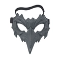 Détail du masque de médecin de peste gris mat avec texture d'armure cybernétique - Masque Bec d'Aigle