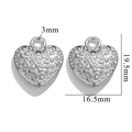 Silver stainless steel heart pendant dimensions 19.5mm height with embossed texture - 636 (Mini Heart Pattern) / Silver