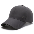 Gorra de béisbol gris oscuro para hombre en tela de sarga con placa metálica M - Ajustable / gris oscuro