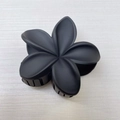 Matte black plumeria flower hair claw clip with durable grip for women's hair styling - Medium Matte Style / 6cm / Black