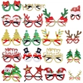 16-pack festive Christmas eyewear set featuring glitter reindeer, trees, and Santa designs - 18PCS Glasses Set