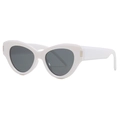 Retro cat-eye sunglasses with thick white frame and dark grey lenses for women - White Frame Gray Lens (Plastic Joint)