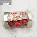 Christmas tree hanging ornament set with red gift boxes, golden bells, and candy canes - Red