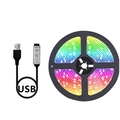 5V USB powered RGB LED strip light set with inline controller for colorful TV lighting - 1m Not Waterproof / 3-Key Inline Control + 5050 RGB (30 LEDs/m)