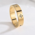 Elegant gold-plated starburst ring set with three sparkling cubic zirconia stones - Ring Size 7