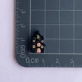 Miniature black haunted house resin charm for Halloween DIY crafts with orange door - Black Castle Figurine