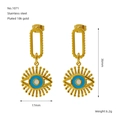 Dettagli orecchini occhio del diavolo placcati oro 18K con specifiche di misura - Stile Evil Eye a Maglia Rettangolare (ZE1071G)