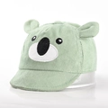 Green corduroy kids baseball cap with cute koala animal ears and embroidery design - One Size (46-48cm) / Green