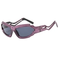 Gafas de sol de ciclismo Y2K con montura morada translúcida y cristales grises oscuros - Montura Púrpura Lente Gris