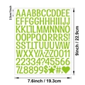 Green 1-inch alphabet vinyl stickers with numbers and symbols for DIY craft projects - Light Green