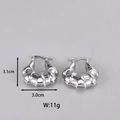 Silver irregular crescent earrings showing dimensions 3.1cm x 3.0cm and 11g weight info - E113-Silver