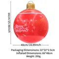 Inflatable 66cm red Christmas ball with Merry Christmas text and snowflake patterns - Christmas Ball / Red