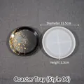 Round silicone coaster resin mold with 11.5cm diameter and 1.3cm height dimensions - Large Round Coaster