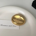 Elegant gold pebble-shaped stainless steel brooch with a polished mirror finish for women - 6# Gold Solid Oval Brooch