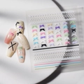 Stickers nail art 5D gaufrés avec nœuds colorés et motifs de dentelle blanche FEB-795 - 5D Relief Noeud Papillon Dentelle (FEB-795)