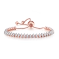 Detailed view of rose gold tennis bracelet with marquise-cut cubic zirconia crystals - 2.5*5mm Marquise Stone / Rose Gold