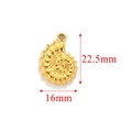 Golden stainless steel nautilus shell pendant charm 22.5x16mm for DIY jewelry making - Conch