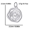 Silver stainless steel spiral rose pendant with 2.3cm height and 2.7g weight - Rose / Steel