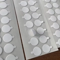 Points adhésifs double face transparents de 1cm avec languettes sur papier protecteur - Avec poignée / 0,5 mm d'épaisseur * 1,5 cm de diamètre (20 pièces/feuille)