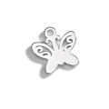Macro shot of silver metal butterfly pendant with hollow wing pattern for jewelry making - Silver-Butterfly 2