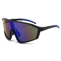 Gafas de sol para ciclismo con montura negra mate y lentes deportivas azul degradado - 8607# / Marco Negro Arena / Lentes de Mercurio Azul