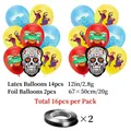 Dia De Muertos party balloon set with 14 colorful latex and 2 skull foil balloons - Dia de Muertos Balloons